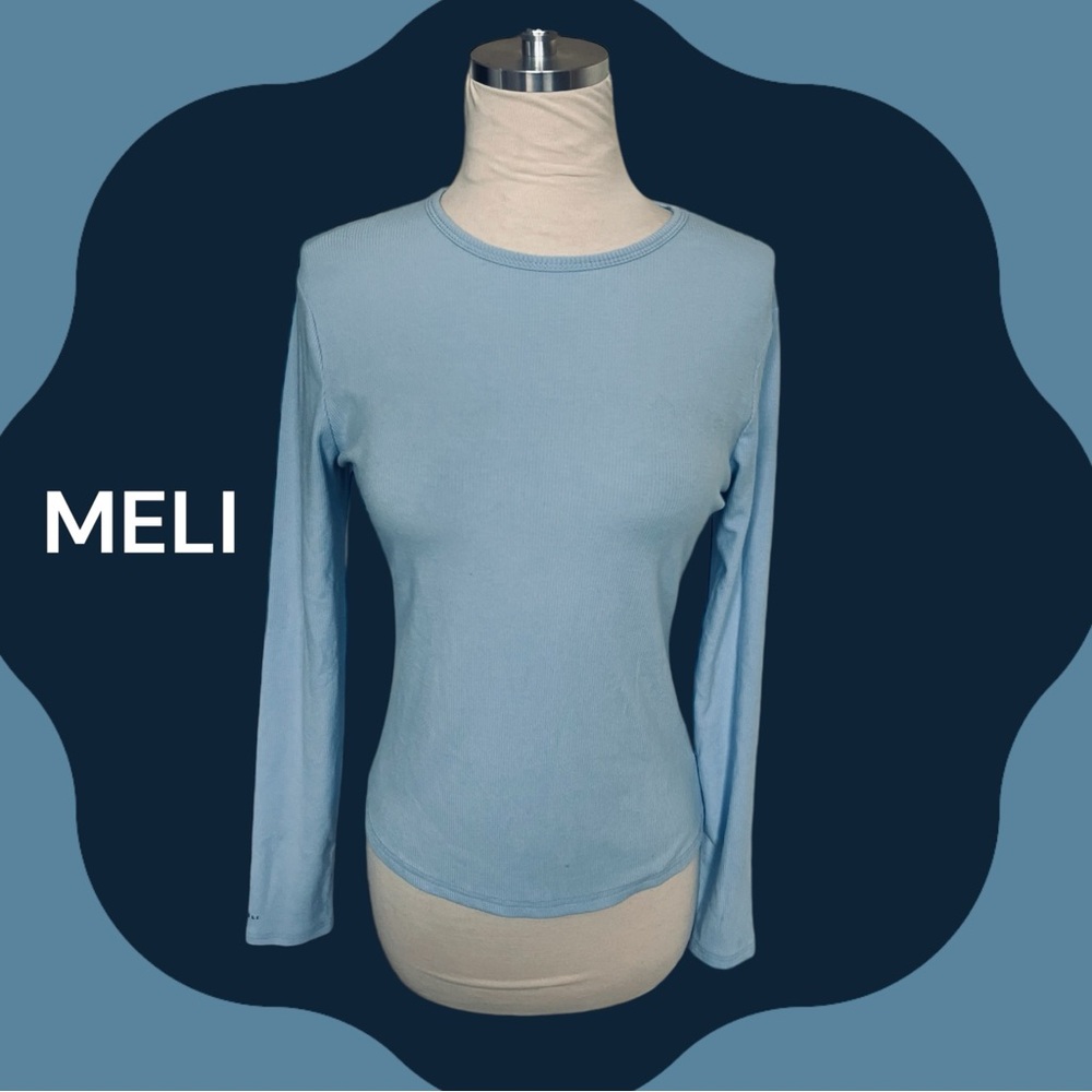 MELI CASUAL LIGHT BLUE T SHIRT TOP XS
